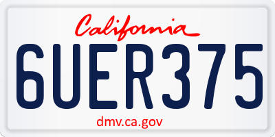 CA license plate 6UER375