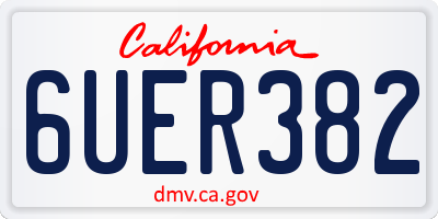 CA license plate 6UER382