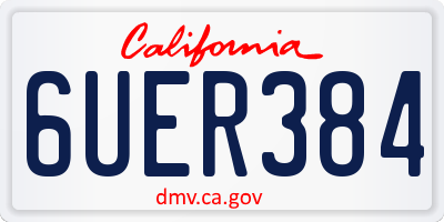 CA license plate 6UER384