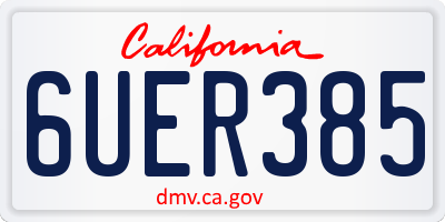 CA license plate 6UER385
