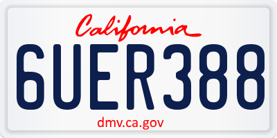 CA license plate 6UER388