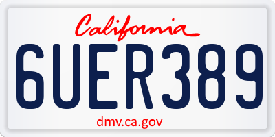 CA license plate 6UER389