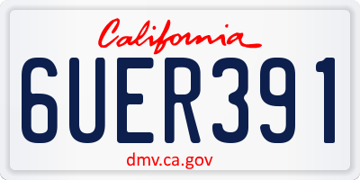 CA license plate 6UER391