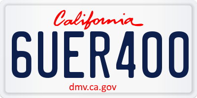 CA license plate 6UER400