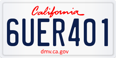 CA license plate 6UER401