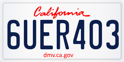 CA license plate 6UER403