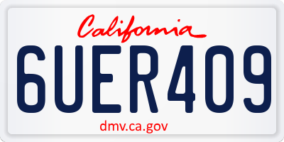 CA license plate 6UER409