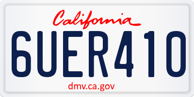 CA license plate 6UER410