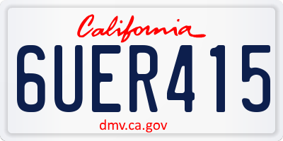 CA license plate 6UER415