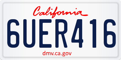 CA license plate 6UER416