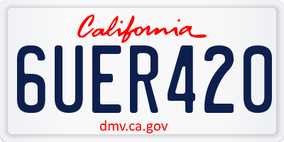 CA license plate 6UER420
