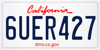 CA license plate 6UER427