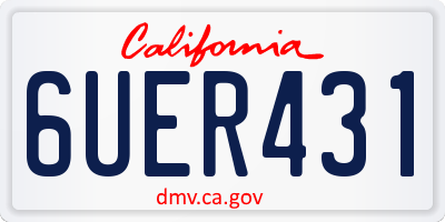 CA license plate 6UER431