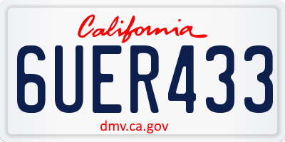 CA license plate 6UER433
