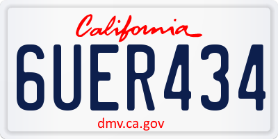 CA license plate 6UER434