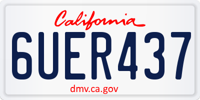 CA license plate 6UER437