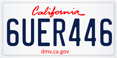 CA license plate 6UER446