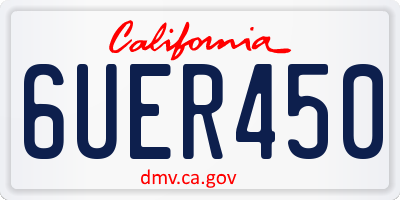 CA license plate 6UER450
