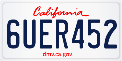 CA license plate 6UER452