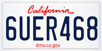 CA license plate 6UER468