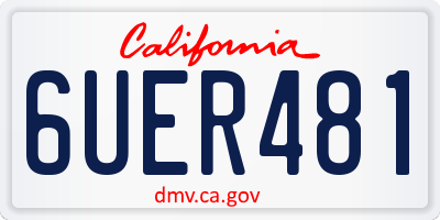 CA license plate 6UER481