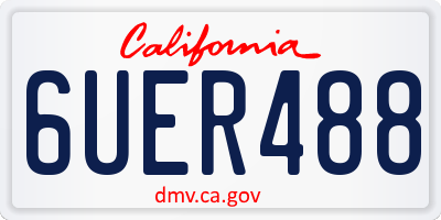CA license plate 6UER488