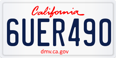 CA license plate 6UER490