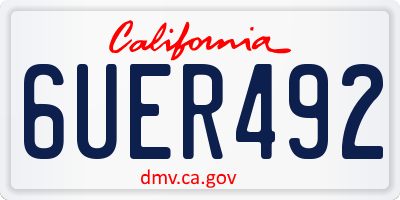 CA license plate 6UER492