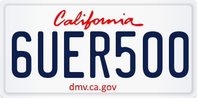 CA license plate 6UER500
