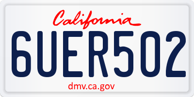 CA license plate 6UER502