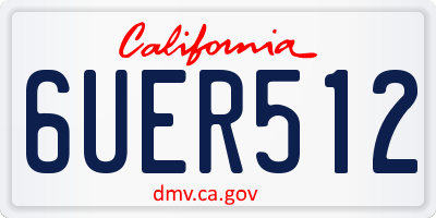 CA license plate 6UER512