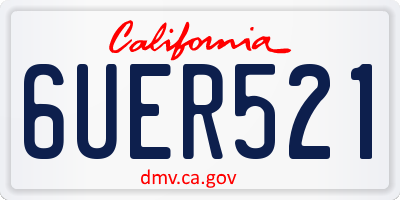 CA license plate 6UER521
