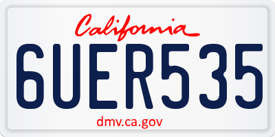 CA license plate 6UER535