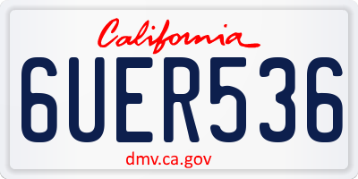 CA license plate 6UER536