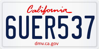 CA license plate 6UER537
