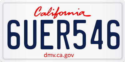CA license plate 6UER546