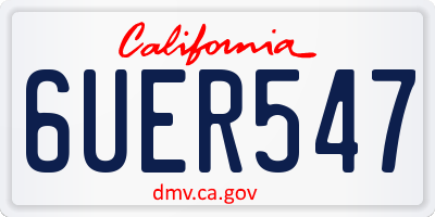 CA license plate 6UER547