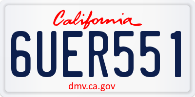 CA license plate 6UER551