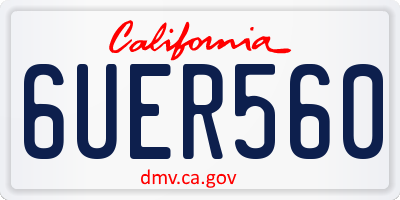 CA license plate 6UER560