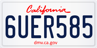 CA license plate 6UER585