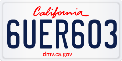 CA license plate 6UER603