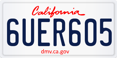 CA license plate 6UER605