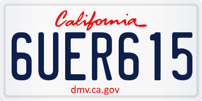 CA license plate 6UER615