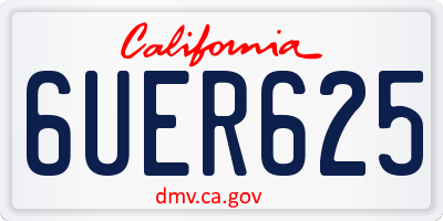 CA license plate 6UER625