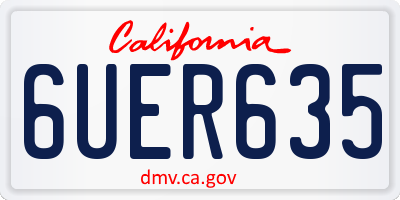 CA license plate 6UER635