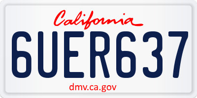 CA license plate 6UER637