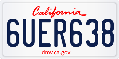 CA license plate 6UER638