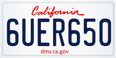 CA license plate 6UER650