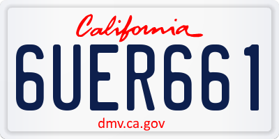 CA license plate 6UER661