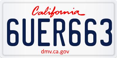 CA license plate 6UER663